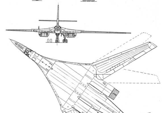 Tupolev Tu-160 drawings (figures) of the aircraft